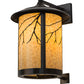Meyda Lighting Fulton 16" Craftsman Brown Branches Solid Mount Wall Sconce With Beige Art Shade Glass