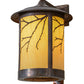 Meyda Lighting Fulton 16" Hammered Vintage Copper Branches Solid Mount Wall Sconce With Beige Earth Marble Shade