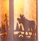 Meyda Lighting Fulton 16" Red Rust Pendant Light With Amber Mica Shade Glass