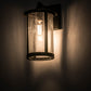 Meyda Lighting Fulton 178536 8" Craftsman Brown Prime Solid Mount Wall Sconce With Clear Seeded Shade Glass