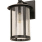 Meyda Lighting Fulton 178536 8" Craftsman Brown Prime Solid Mount Wall Sconce With Clear Seeded Shade Glass
