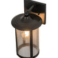 Meyda Lighting Fulton 178536 8" Craftsman Brown Prime Solid Mount Wall Sconce With Clear Seeded Shade Glass