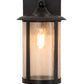 Meyda Lighting Fulton 178536 8" Craftsman Brown Prime Solid Mount Wall Sconce With Clear Seeded Shade Glass