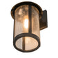 Meyda Lighting Fulton 178536 8" Craftsman Brown Prime Solid Mount Wall Sconce With Clear Seeded Shade Glass