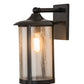 Meyda Lighting Fulton 178536 8" Craftsman Brown Prime Solid Mount Wall Sconce With Clear Seeded Shade Glass