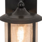 Meyda Lighting Fulton 178536 8" Craftsman Brown Prime Solid Mount Wall Sconce With Clear Seeded Shade Glass