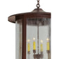 Meyda Lighting Fulton 18" 2-Light Cafe Noir Hanging Lantern Pendant Light With Clear Seeded Shade Glass