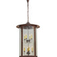 Meyda Lighting Fulton 18" 2-Light Cafe Noir Hanging Lantern Pendant Light With Clear Seeded Shade Glass