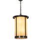 Meyda Lighting Fulton 18" 8-Light Craftsman Brown Prime Lantern Pendant Light With Beige Art Shade Glass