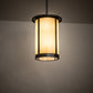 Meyda Lighting Fulton 18" 8-Light Craftsman Brown Prime Lantern Pendant Light With Beige Art Shade Glass