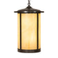 Meyda Lighting Fulton 18" 8-Light Craftsman Brown Prime Lantern Pendant Light With Beige Art Shade Glass