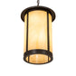 Meyda Lighting Fulton 18" 8-Light Craftsman Brown Prime Lantern Pendant Light With Beige Art Shade Glass
