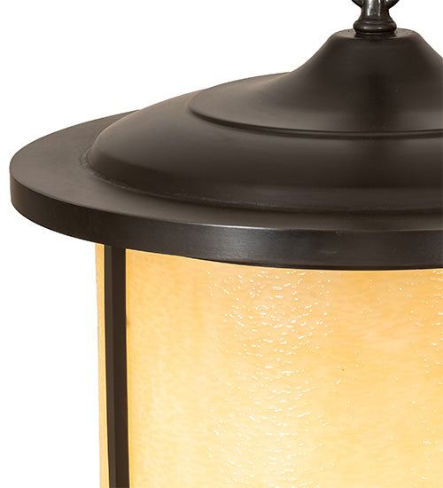 Meyda Lighting Fulton 18" 8-Light Craftsman Brown Prime Lantern Pendant Light With Beige Art Shade Glass