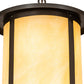 Meyda Lighting Fulton 18" 8-Light Craftsman Brown Prime Lantern Pendant Light With Beige Art Shade Glass