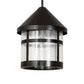 Meyda Lighting Fulton 18" Black Patina Prime Lantern Pendant Light With Clear Seeded Shade Glass