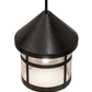 Meyda Lighting Fulton 18" Black Patina Prime Lantern Pendant Light With Clear Seeded Shade Glass