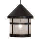 Meyda Lighting Fulton 18" Black Patina Prime Lantern Pendant Light With Clear Seeded Shade Glass
