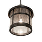 Meyda Lighting Fulton 18" Black Patina Prime Lantern Pendant Light With Clear Seeded Shade Glass