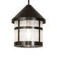 Meyda Lighting Fulton 18" Black Patina Prime Lantern Pendant Light With Clear Seeded Shade Glass