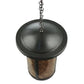 Meyda Lighting Fulton 18" Craftsman Brown Hanging Lantern Pendant Light With Amber Mica Shade Glass