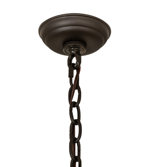 Meyda Lighting Fulton 18" Craftsman Brown & Timeless Bronze Pendant Light With White Shade Glass