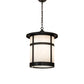 Meyda Lighting Fulton 18" Craftsman Brown & Timeless Bronze Pendant Light With White Shade Glass