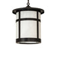 Meyda Lighting Fulton 18" Craftsman Brown & Timeless Bronze Pendant Light With White Shade Glass