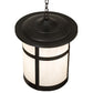 Meyda Lighting Fulton 18" Craftsman Brown & Timeless Bronze Pendant Light With White Shade Glass