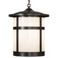 Meyda Lighting Fulton 18" Craftsman Brown & Timeless Bronze Pendant Light With White Shade Glass
