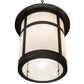 Meyda Lighting Fulton 18" Craftsman Brown & Timeless Bronze Pendant Light With White Shade Glass
