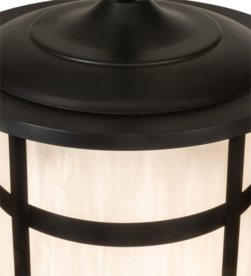 Meyda Lighting Fulton 18" Craftsman Brown & Timeless Bronze Pendant Light With White Shade Glass