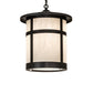 Meyda Lighting Fulton 18" Craftsman Brown & Timeless Bronze Pendant Light With White Shade Glass