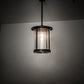 Meyda Lighting Fulton 18" Flat Black Pendant Light With Clear Seeded Shade Glass