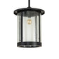 Meyda Lighting Fulton 18" Flat Black Pendant Light With Clear Seeded Shade Glass