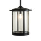 Meyda Lighting Fulton 18" Flat Black Pendant Light With Clear Seeded Shade Glass