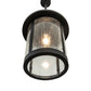 Meyda Lighting Fulton 18" Flat Black Pendant Light With Clear Seeded Shade Glass