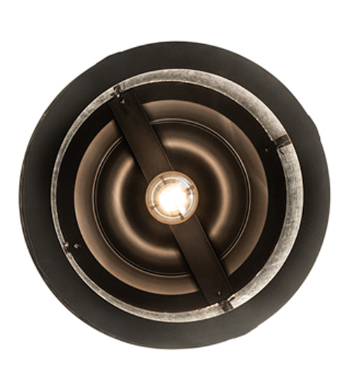 Meyda Lighting Fulton 18" Flat Black Pendant Light With Clear Seeded Shade Glass