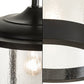 Meyda Lighting Fulton 18" Flat Black Pendant Light With Clear Seeded Shade Glass