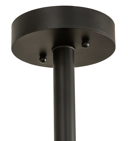 Meyda Lighting Fulton 18" Flat Black Pendant Light With Clear Seeded Shade Glass