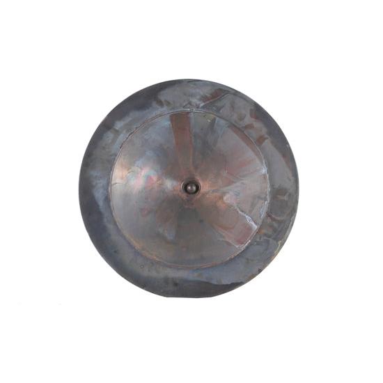 Meyda Lighting Fulton 18" Vintage Copper Outdoor Flushmount Light With Beige Art Shade Glass