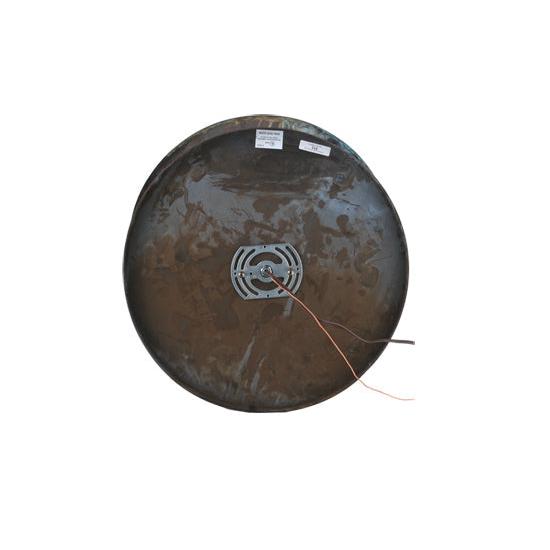 Meyda Lighting Fulton 18" Vintage Copper Outdoor Flushmount Light With Beige Art Shade Glass