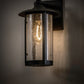 Meyda Lighting Fulton 216871 8" Old Wrought Iron Prime Solid Mount Wall Sconce With Clear Seeded Shade Glass