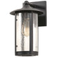 Meyda Lighting Fulton 216871 8" Old Wrought Iron Prime Solid Mount Wall Sconce With Clear Seeded Shade Glass