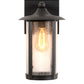 Meyda Lighting Fulton 216871 8" Old Wrought Iron Prime Solid Mount Wall Sconce With Clear Seeded Shade Glass