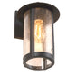 Meyda Lighting Fulton 216871 8" Old Wrought Iron Prime Solid Mount Wall Sconce With Clear Seeded Shade Glass