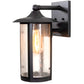 Meyda Lighting Fulton 216871 8" Old Wrought Iron Prime Solid Mount Wall Sconce With Clear Seeded Shade Glass