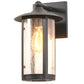 Meyda Lighting Fulton 216871 8" Old Wrought Iron Prime Solid Mount Wall Sconce With Clear Seeded Shade Glass
