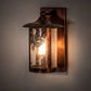 Meyda Lighting Fulton 221039 8" Vintage Copper Winter Pine Solid Mount Wall Sconce With Clear Seeded Shade Glass