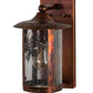 Meyda Lighting Fulton 221039 8" Vintage Copper Winter Pine Solid Mount Wall Sconce With Clear Seeded Shade Glass