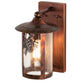 Meyda Lighting Fulton 221039 8" Vintage Copper Winter Pine Solid Mount Wall Sconce With Clear Seeded Shade Glass